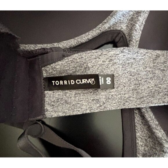 TORRID Curve 00 Lace Back Bra Grey Adjustable Strap Lightly Padded Racerback EUC - Picture 4 of 6